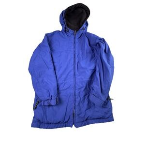 Pacific Trail Hooded Insulated Jacket Womens Small Blue Taslon Dupont Coat